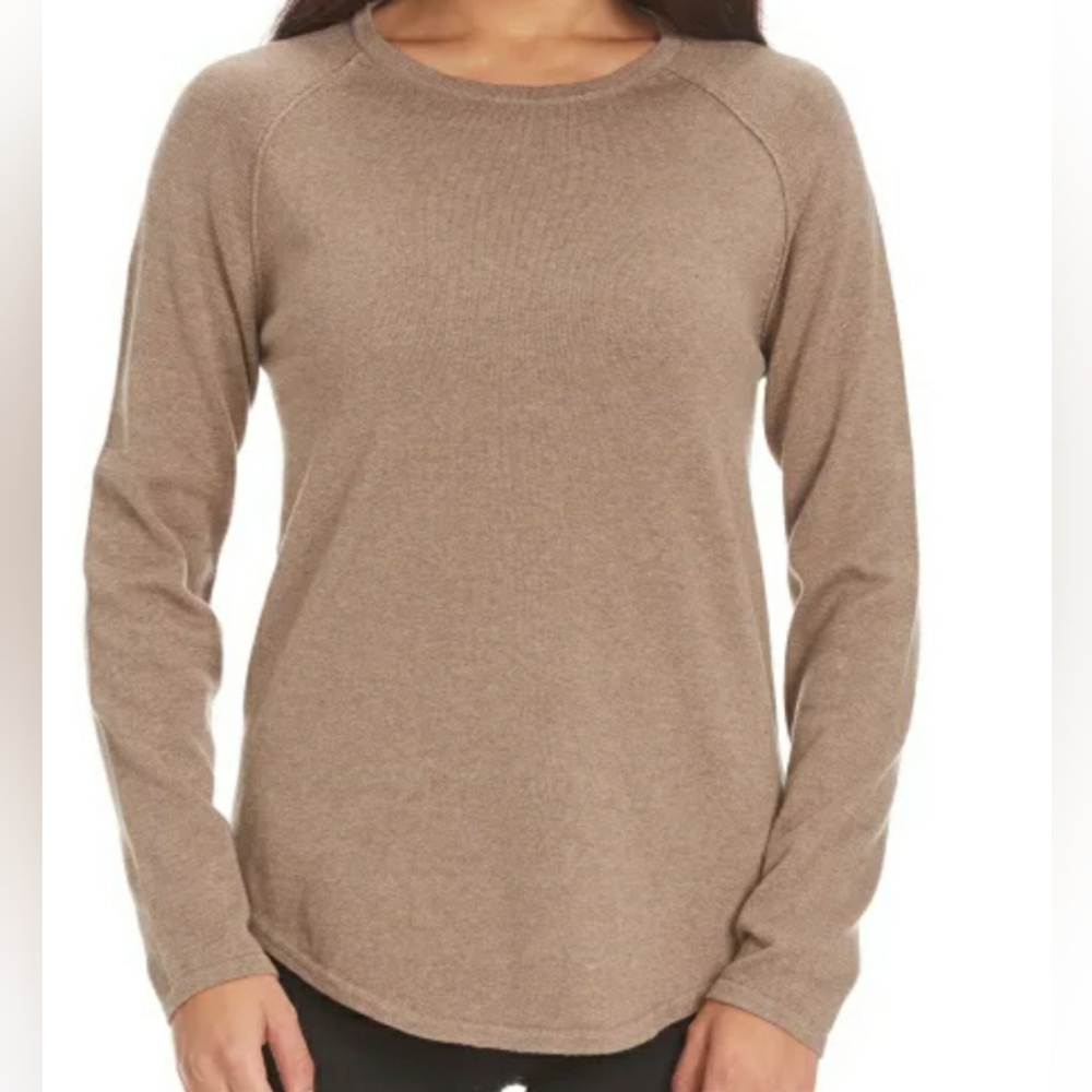 Jeanne Pierre Pullover Crew Neck Sweater. 100% Cotton. Medium Brown. XL